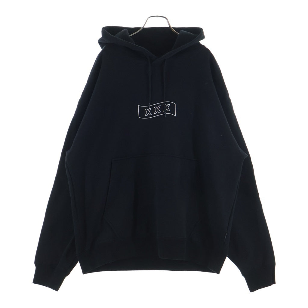 GOD SELECTION XXX(ゴッドセレクショントリプルエックス) LOGO HOODIE ロゴプリント プルオーバーパーカー フーディー ブラック