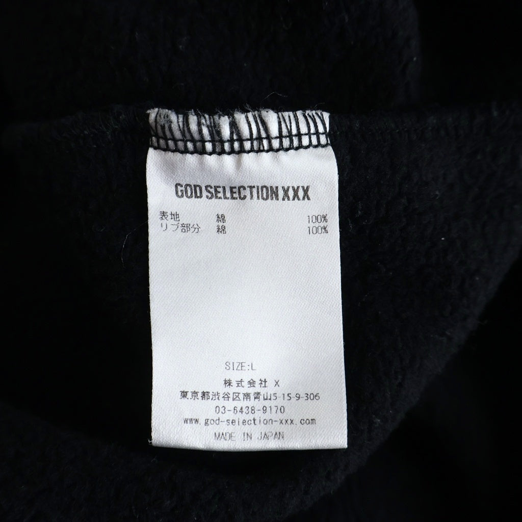 GOD SELECTION XXX(ゴッドセレクショントリプルエックス) LOGO HOODIE ロゴプリント プルオーバーパーカー フーディー ブラック