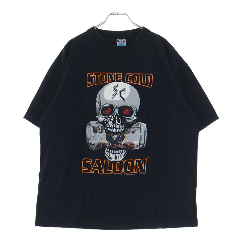 VINTAGE(ヴィンテージ) 90-00s WWF STONE COLD SALOON 1999 ストーンコールド 両面プリント 半袖Tシャツ カットソー ブラック
