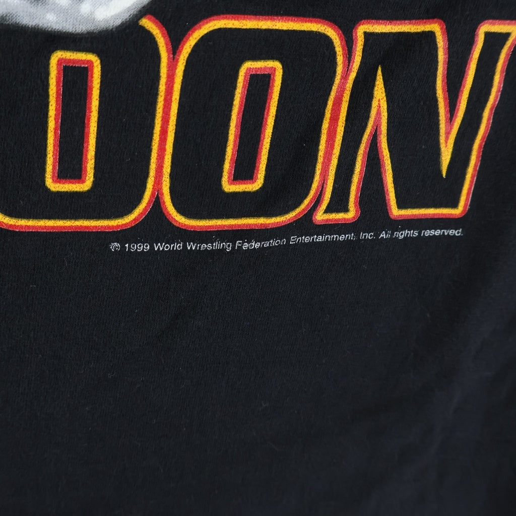 VINTAGE(ヴィンテージ) 90-00s WWF STONE COLD SALOON 1999 ストーンコールド 両面プリント 半袖Tシャツ カットソー ブラック