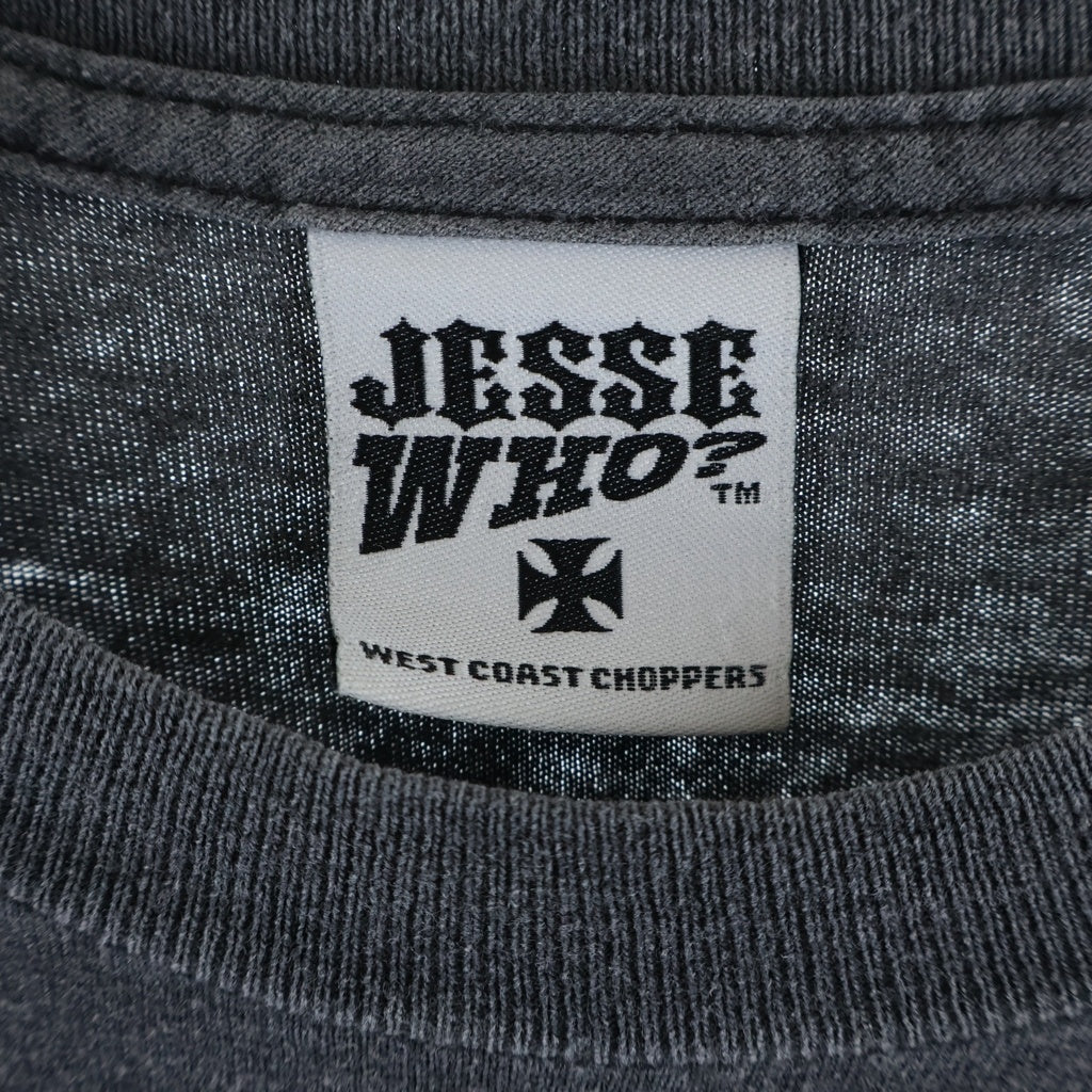 VINTAGE(ヴィンテージ) 90-00s WEST COAST CHOPPERS IRON CROSS JESSE WHO ウェストコーストチョッパーズ アイアンクロス 両面プリント 半袖Tシャツ カットソー ブラック