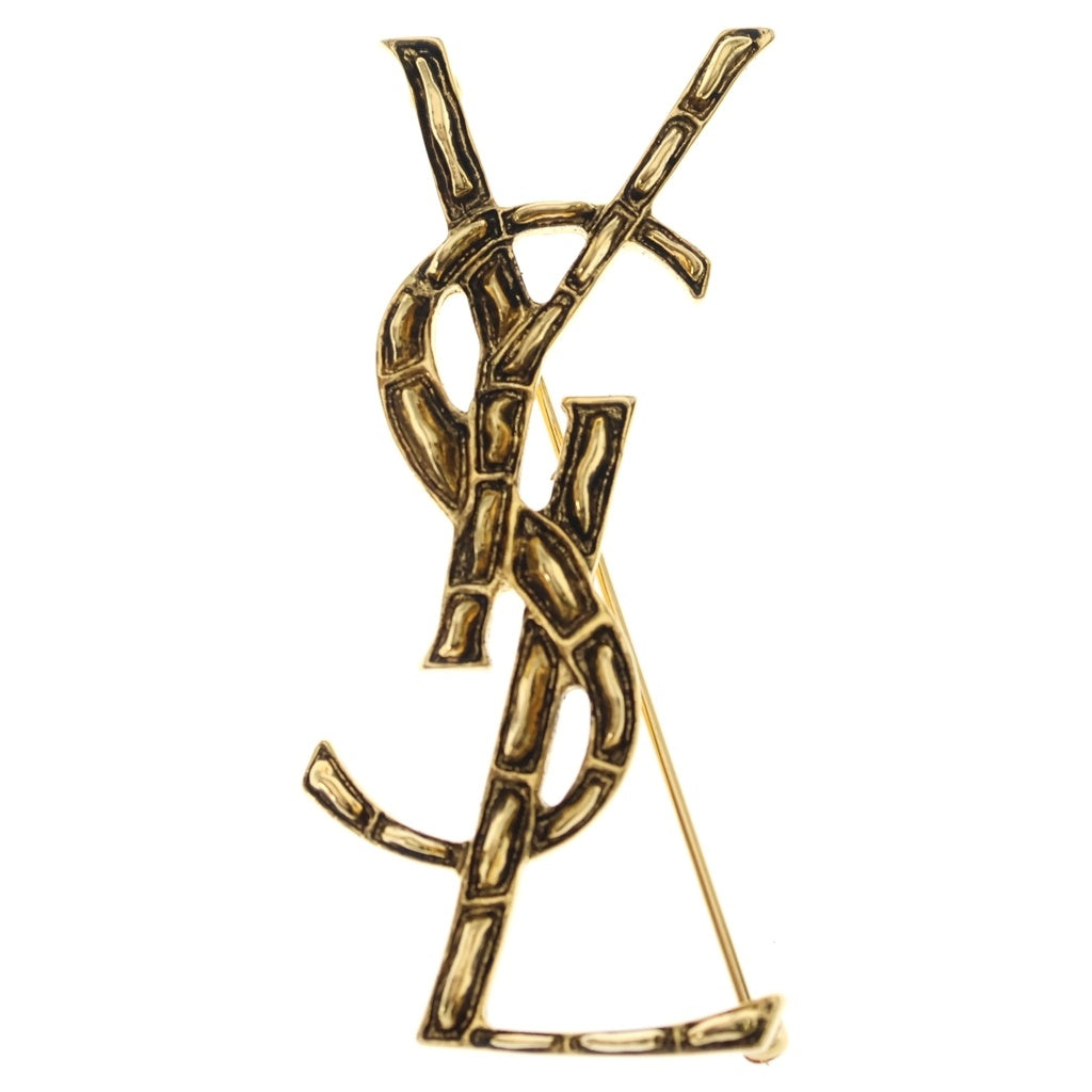 SAINT LAURENT PARIS(サンローランパリ) YSLカサンドラ ブローチ ゴールドチャーム レディース
