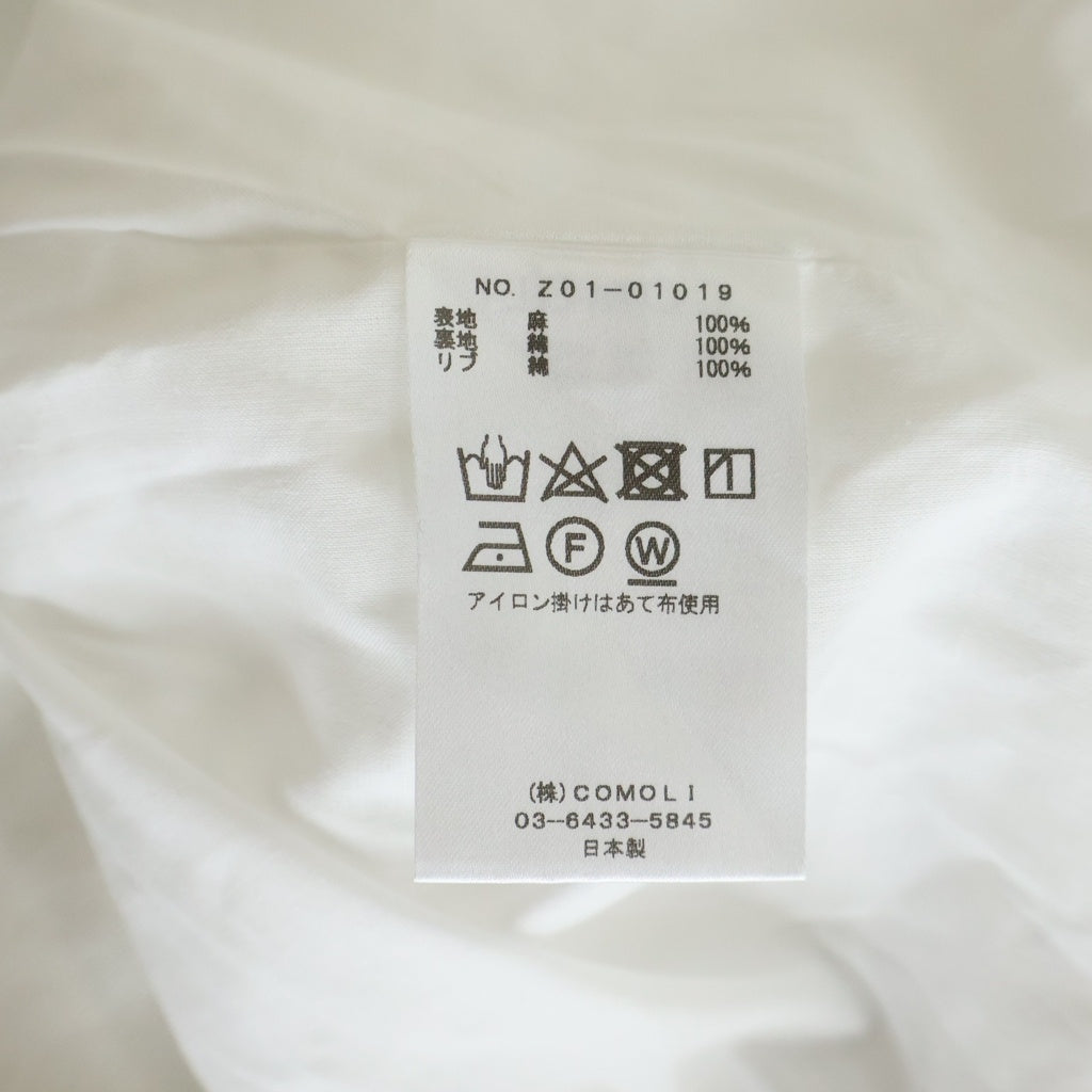 COMOLI(コモリ) 24SS リネンWクロス ジップブルゾン Z01-01019 ホワイト