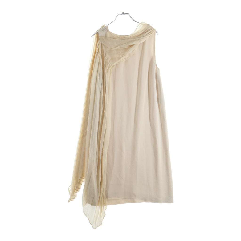 FENDI(フェンディ) ONE PIACE DRESS プリーツスカーフ シルク ワンピース ドレス ベージュ レディース