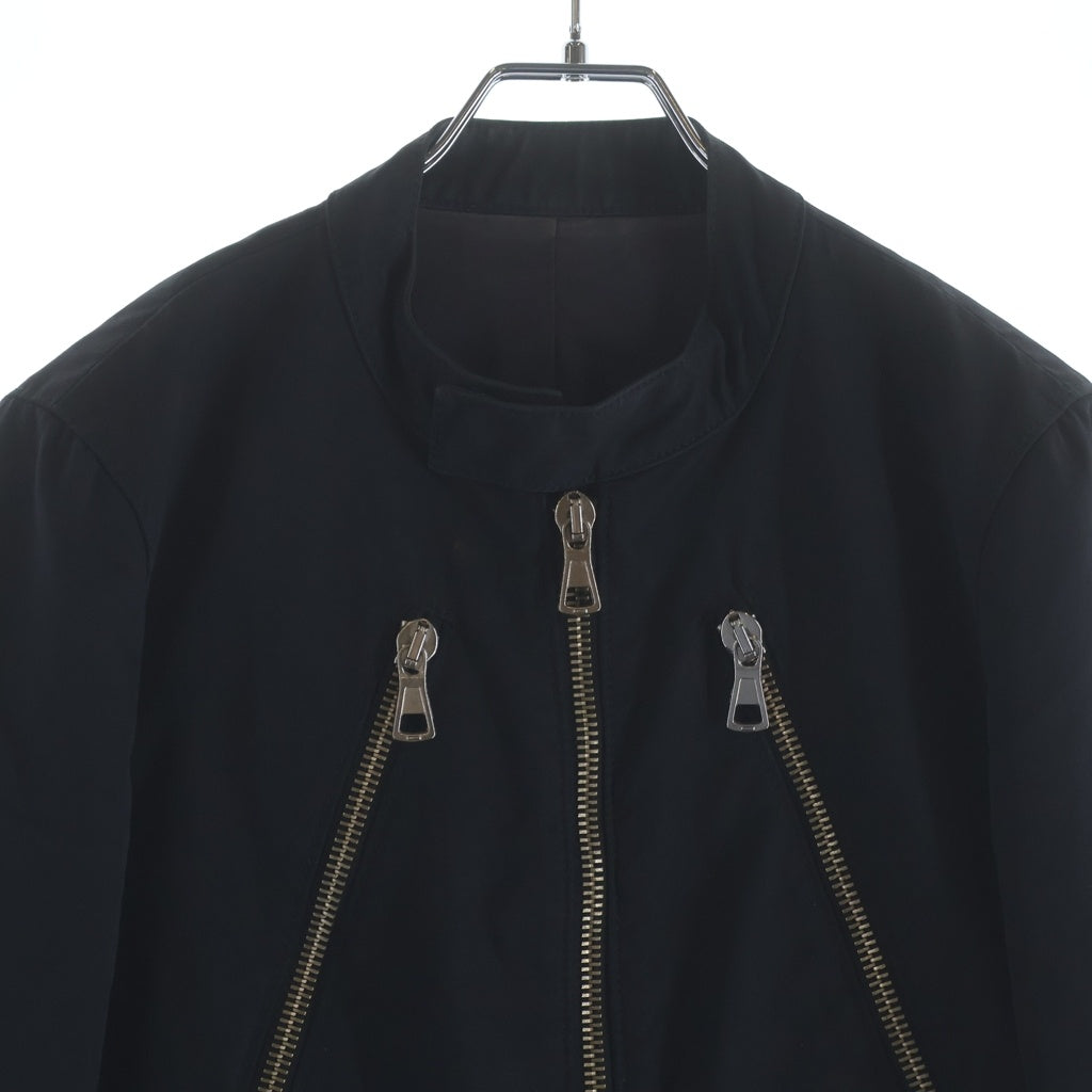 Maison Martin Margiela(メゾンマルタンマルジェラ) 4 07SS Archive ここのえ期 5ZIP RIDERS JACKET COTTON 5ジップ ライダース ジャケット コットン ハノ字 ブラック