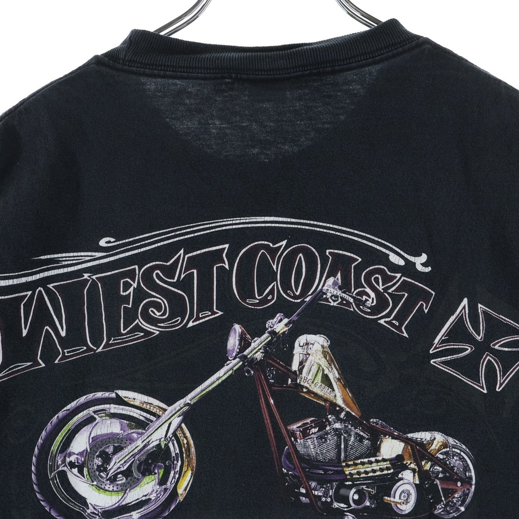 VINTAGE(ヴィンテージ) 90-00s WEST COAST CHOPPERS ウェストコーストチョッパーズ 両面プリント 半袖Tシャツ カットソー ブラック