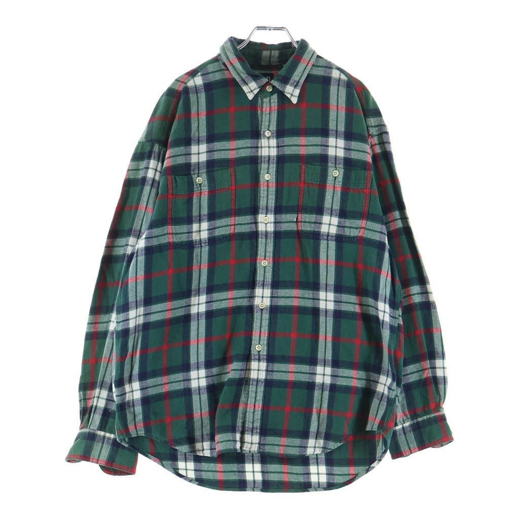 GAP(ギャップ) 90s OLD ネルシャツ 長袖シャツ コットン オールドギャップ チェック グリーン