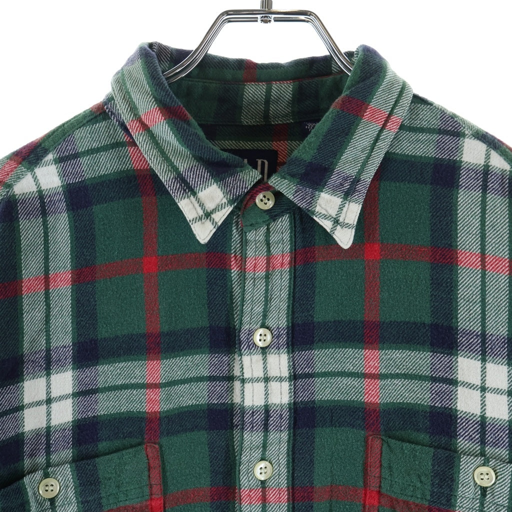 GAP(ギャップ) 90s OLD ネルシャツ 長袖シャツ コットン オールドギャップ チェック グリーン
