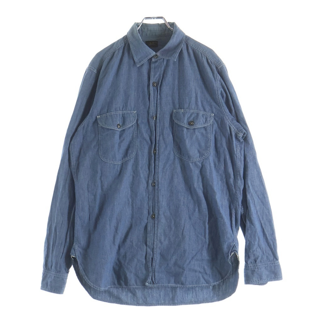 LEE(リー) 50-60s VINTAGE CHAMBRAY SHIRT シャンブレー 長袖シャツ 黒タグ マチ付き ヴィンテージ ブルー