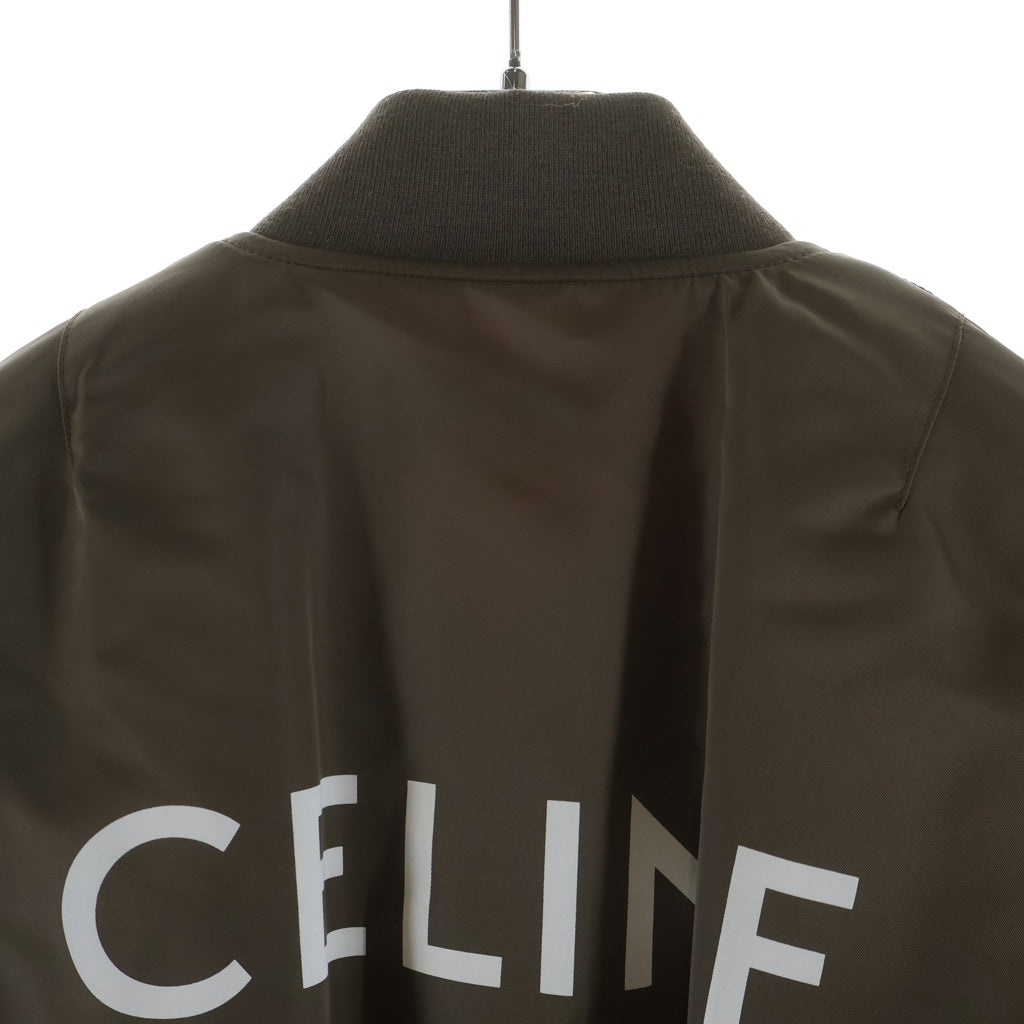 CELINE(セリーヌ) 23AW LOGO BOMBER JACKET ロゴプリントボンバージャケット MA-1 カーキ 2W426396E