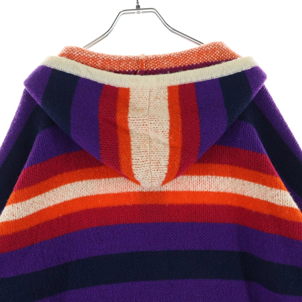 BLUEMARBLE(ブルーマーブル) LOGO PATCH STRIPED ZIPUP KNIT SWEATER ロゴパッチ ジップアップ ニットセーター マルチカラー