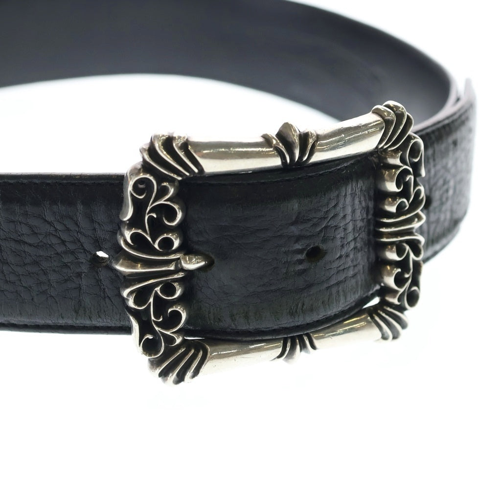 CHROME HEARTS(クロムハーツ) BLT FILIGREE OTJ フィリグリーOTJバックル レザーベルト ブラック/シルバー