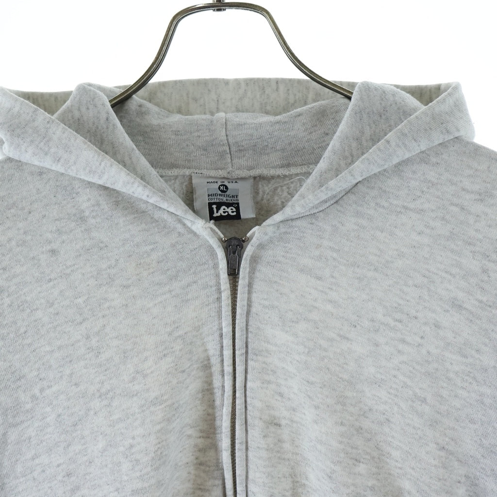 VINTAGE(ヴィンテージ) 80-90s Zip Up Hoodie LLタグ ジップアップ フーディー パーカー 霜降り 無地 グレー