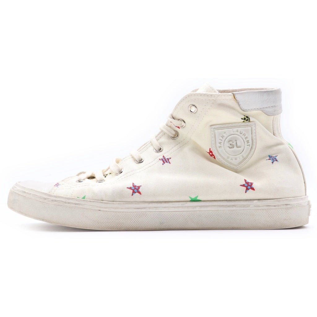 SAINT LAURENT PARIS(サンローランパリ) SOLARIS FAN STAR MOON PLUS スター ムーン プラス ハイカットスニーカー キャンバス ホワイト 533352