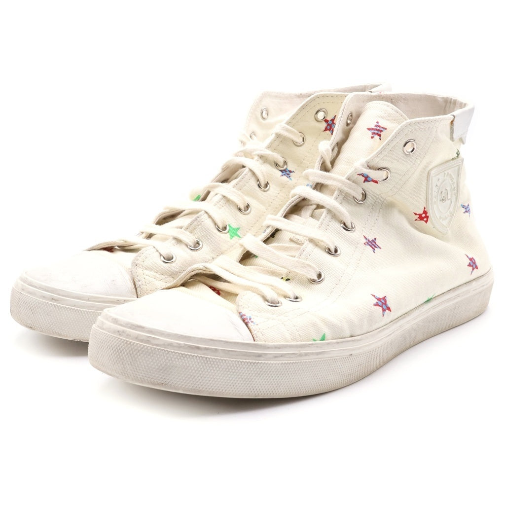 SAINT LAURENT PARIS(サンローランパリ) SOLARIS FAN STAR MOON PLUS スター ムーン プラス ハイカットスニーカー キャンバス ホワイト 533352