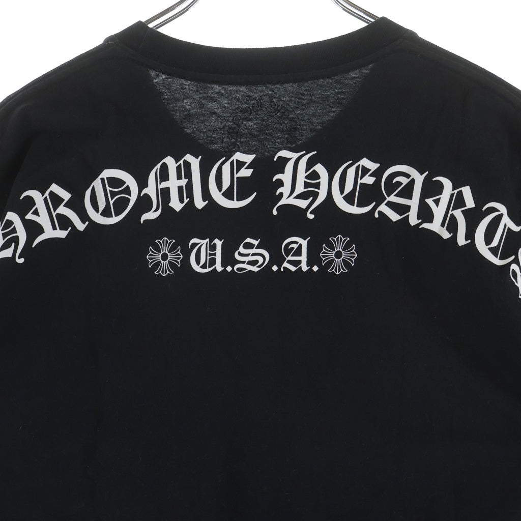CHROME HEARTS(クロムハーツ) BACK ARCH LOGO SCROLL RABEL USA PRINT TEE バックアーチロゴ スクロールラベル プリント 半袖Tシャツ カットソー ブラック