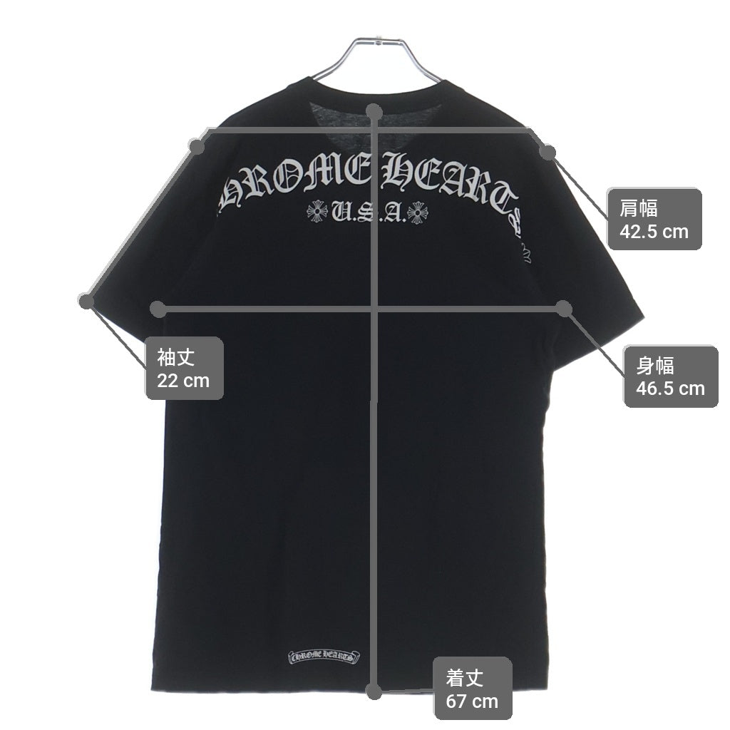 CHROME HEARTS(クロムハーツ) BACK ARCH LOGO SCROLL RABEL USA PRINT TEE バックアーチロゴ スクロールラベル プリント 半袖Tシャツ カットソー ブラック