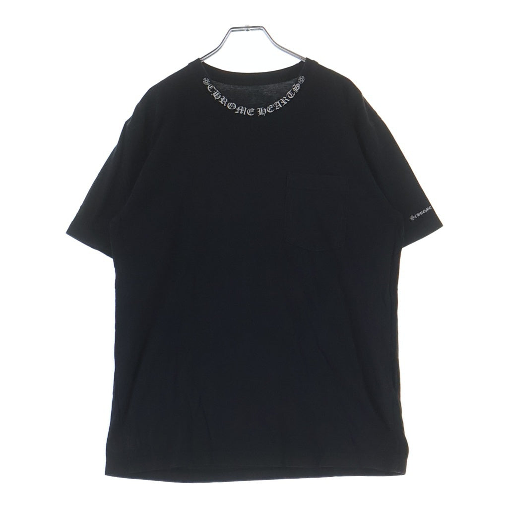 CHROME HEARTS(クロムハーツ) NECK LOGO PRINT TEE ネックロゴ プリント 半袖Tシャツ カットソー ブラック