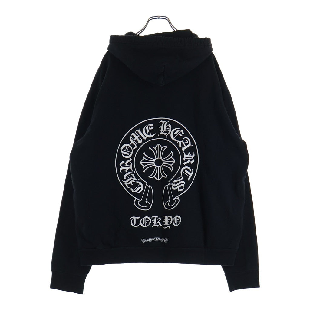 CHROME HEARTS(クロムハーツ) BACK HORSESHOE CH PLS TOKYO PRINT HOODIE バックホースシュー CHプラス プリント プルオーバーフーディ パーカー 東京限定 ブラック