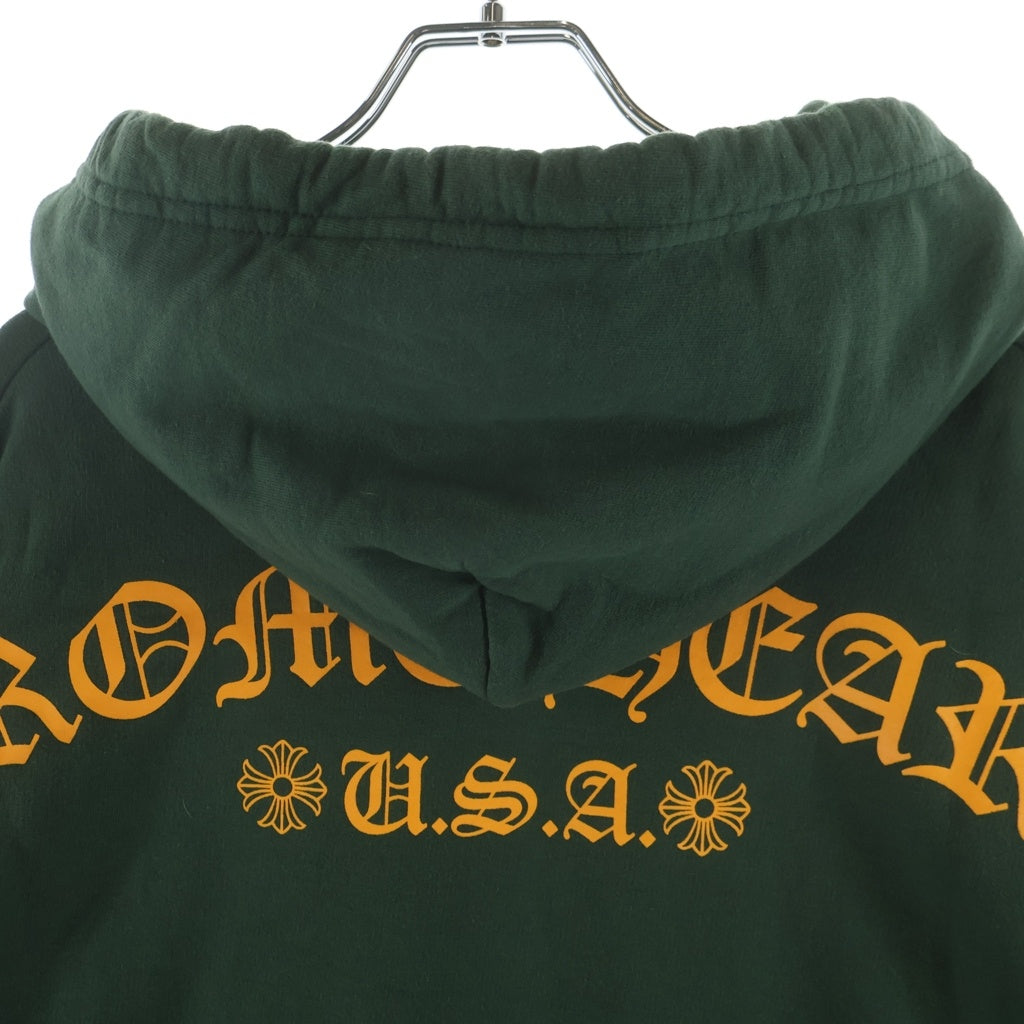 CHROME HEARTS(クロムハーツ) BACK ARCH LOGO SCROLL RABEL USA PRINT HOODIE バックアーチロゴ スクロールラベル プリント プルオーバーフーディ パーカー ダークグリーン