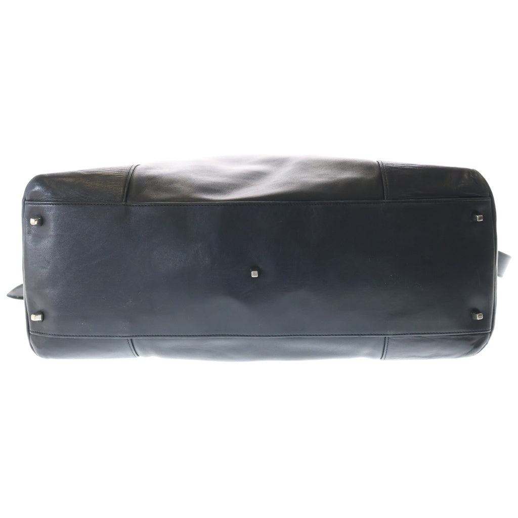 LOEWE(ロエベ) Leather Hand Bag 2WAY アナグラム レザーボストン ハンド ショルダーバッグ ブラック レディース