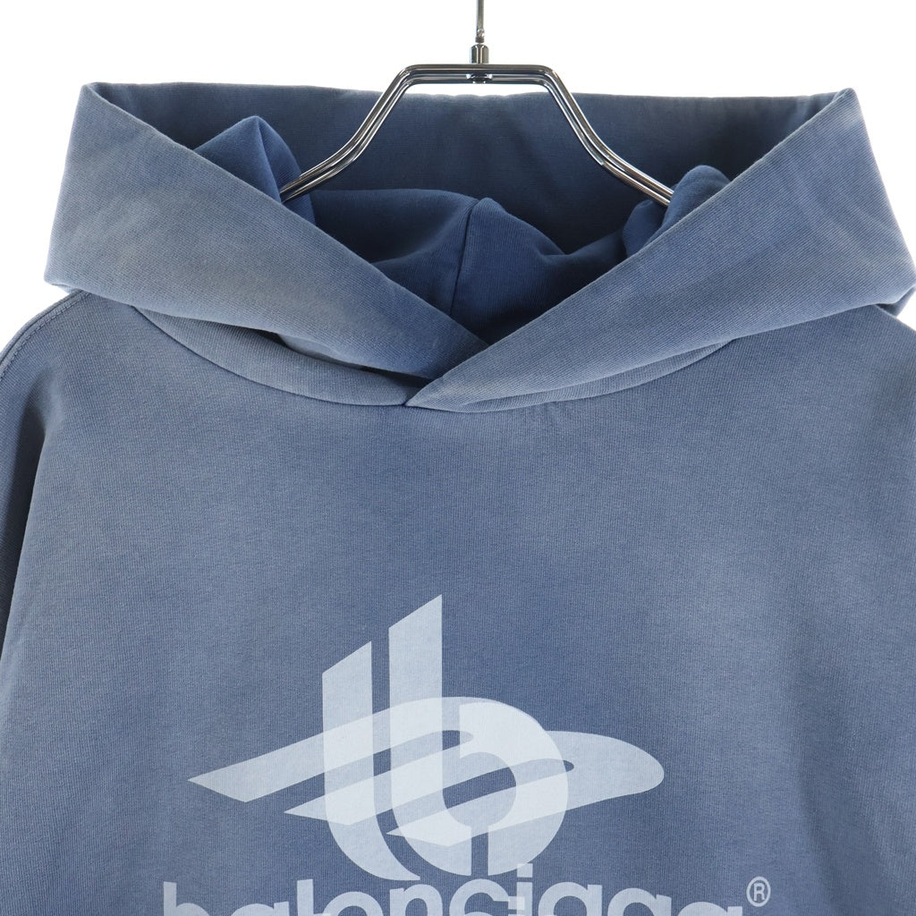 BALENCIAGA(バレンシアガ) 23AW Layered Faded Hoodie フェード加工 プルオーバースウェットパーカー フーディー ネイビー 767877 TPVF3