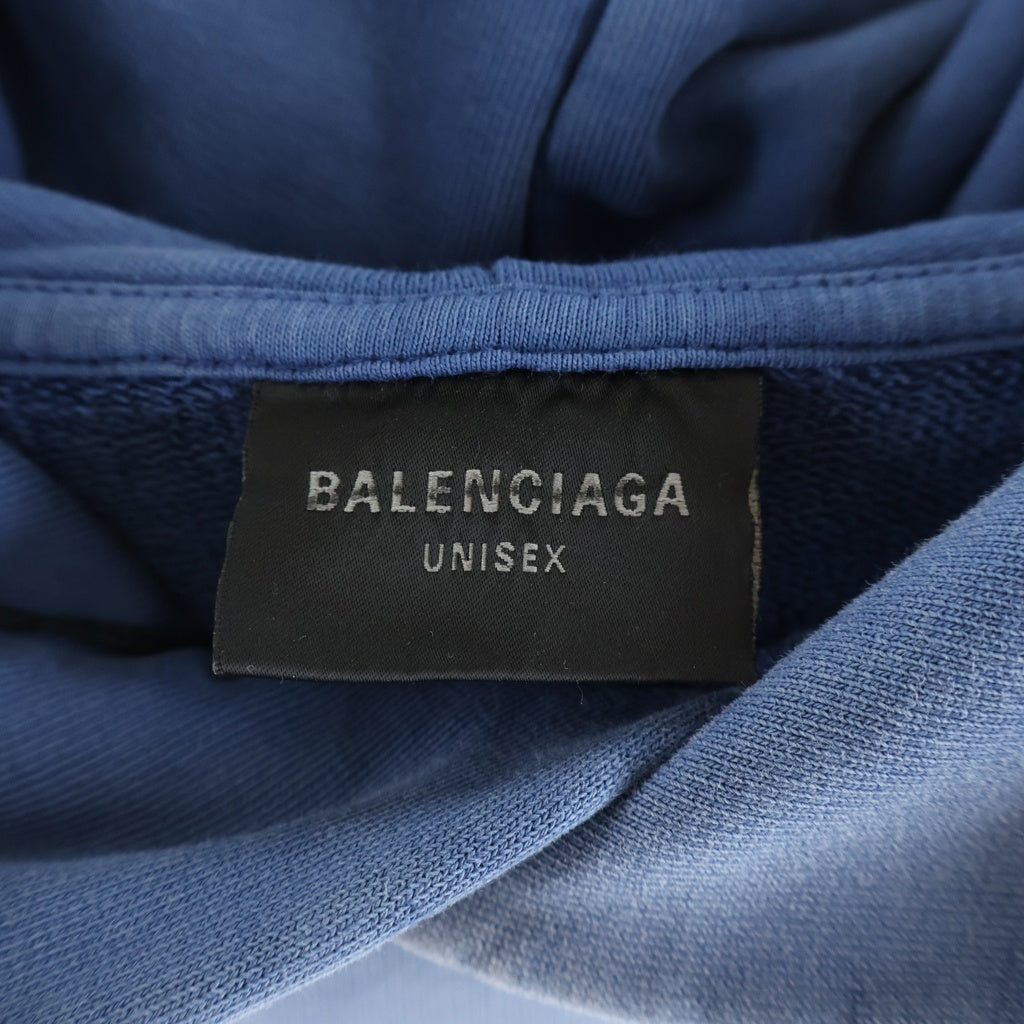 BALENCIAGA(バレンシアガ) 23AW Layered Faded Hoodie フェード加工 プルオーバースウェットパーカー フーディー ネイビー 767877 TPVF3