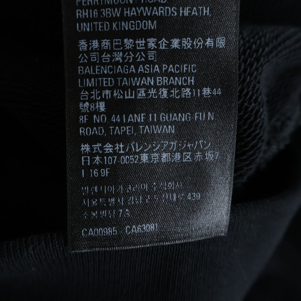 BALENCIAGA(バレンシアガ) Care Label Hoodie ケアラベル プルオーバースウェットパーカー フーディー ブラック 725558 TNVL6