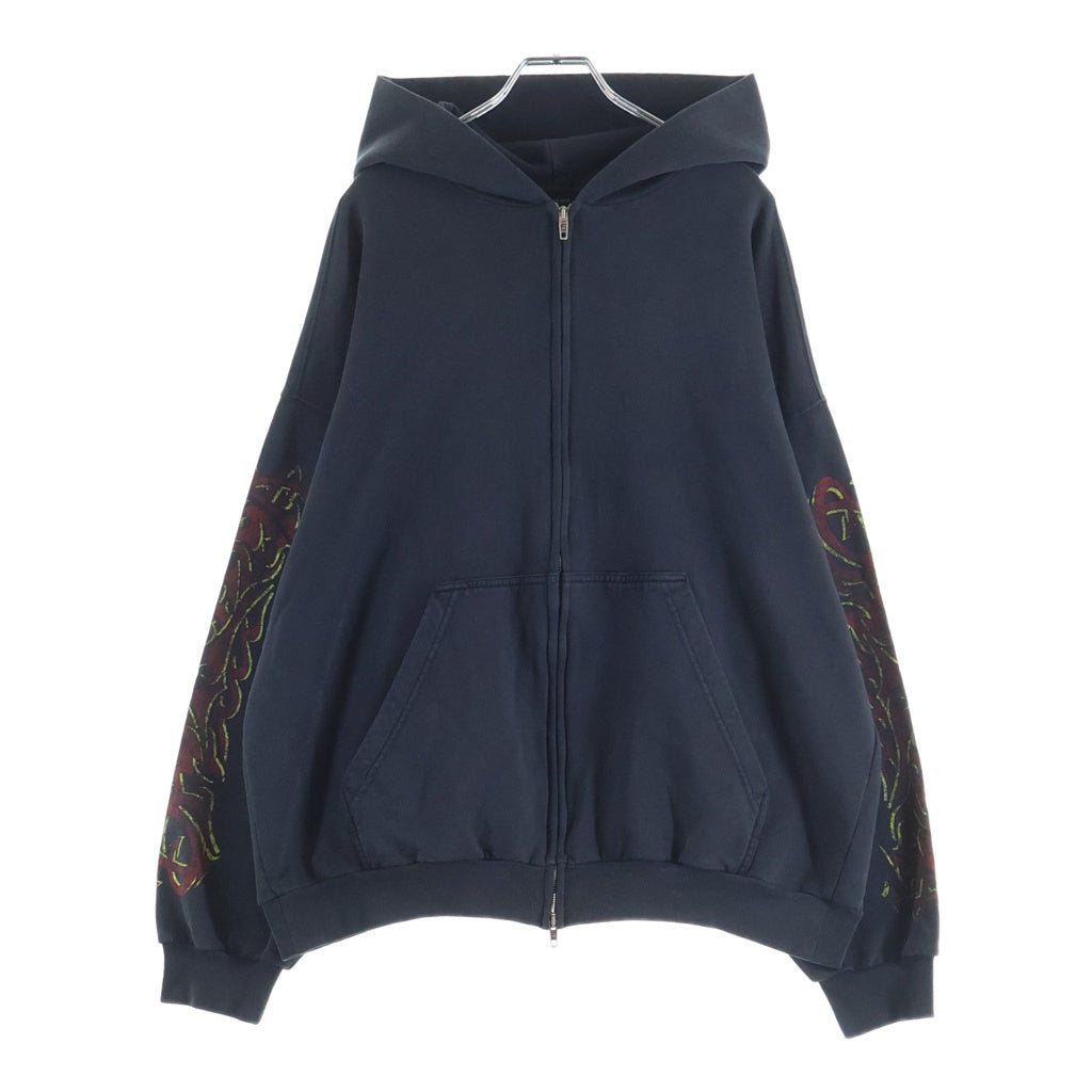 BALENCIAGA(バレンシアガ) 23AW Off Shore Zip Up Hoodie ダメージ加工 ジップアップスウェットパーカー フーディー グレー 770939 TPVM9