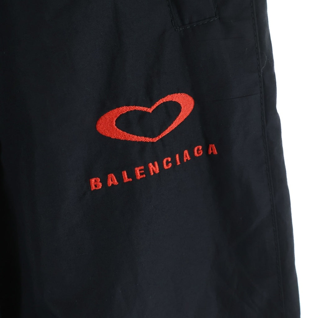 BALENCIAGA(バレンシアガ) Heart Nylon Pants ハートロゴ ナイロンパンツ ブラック 839294 TPQ38