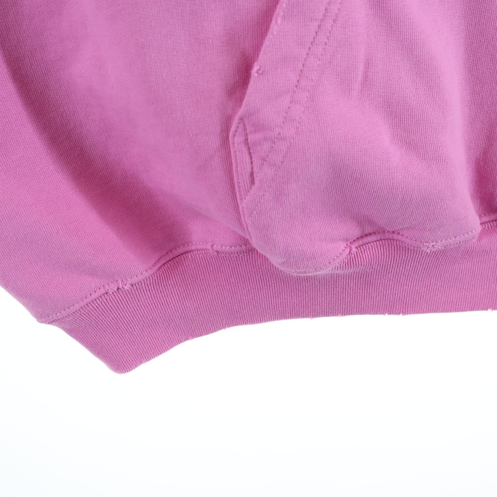 BALENCIAGA(バレンシアガ) 22AW Destroyed Hoodie デストロイロゴ ダメージ加工 プルオーバースウェットパーカー フーディー ピンク 729361 TNVL2