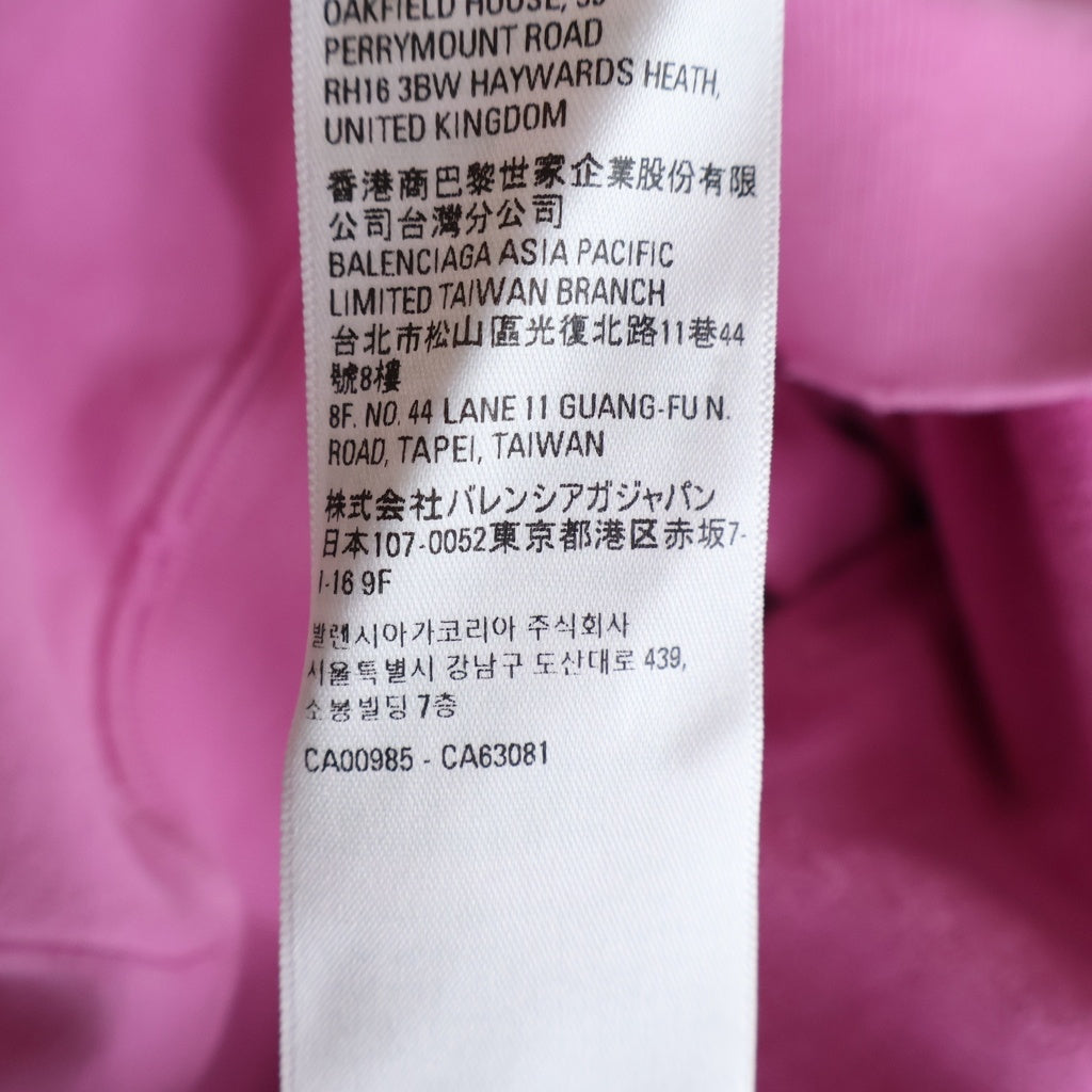 BALENCIAGA(バレンシアガ) 22AW Destroyed Hoodie デストロイロゴ ダメージ加工 プルオーバースウェットパーカー フーディー ピンク 729361 TNVL2