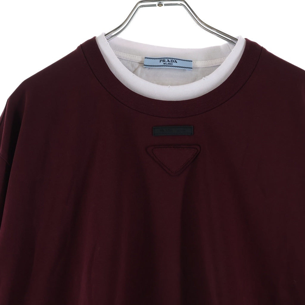 PRADA(プラダ) Long Sleeve Tee Cotton ロングスリーブ コットン 長袖Tシャツ カットソー バーガンディ