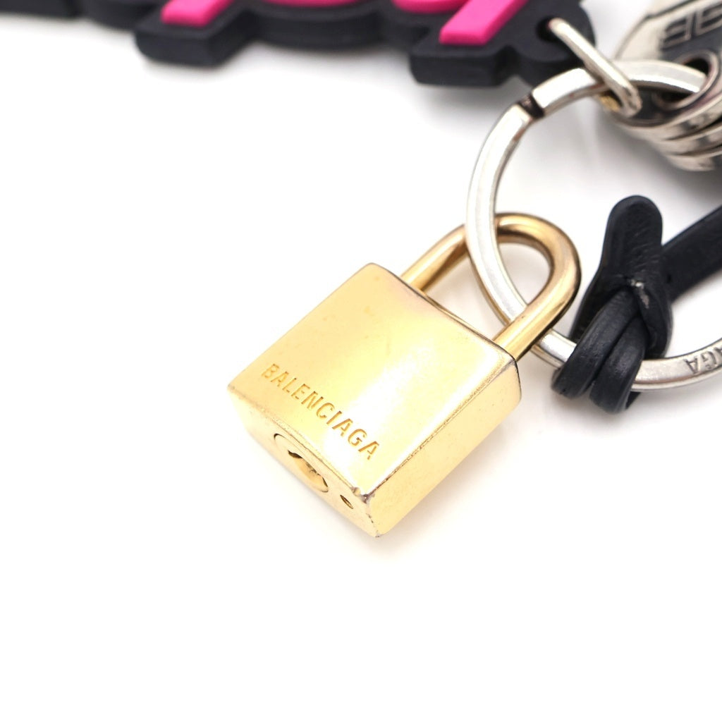 BALENCIAGA(バレンシアガ) Embellished Bag Charm ハート キー チャーム シルバー