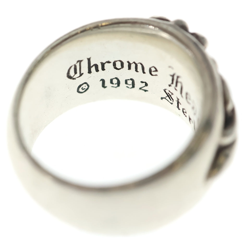 CHROME HEARTS(クロムハーツ) FLRL CRS PAVE BLACK DIA フローラルクロス リング PAVEブラックダイヤモンド シルバー/ブラック
