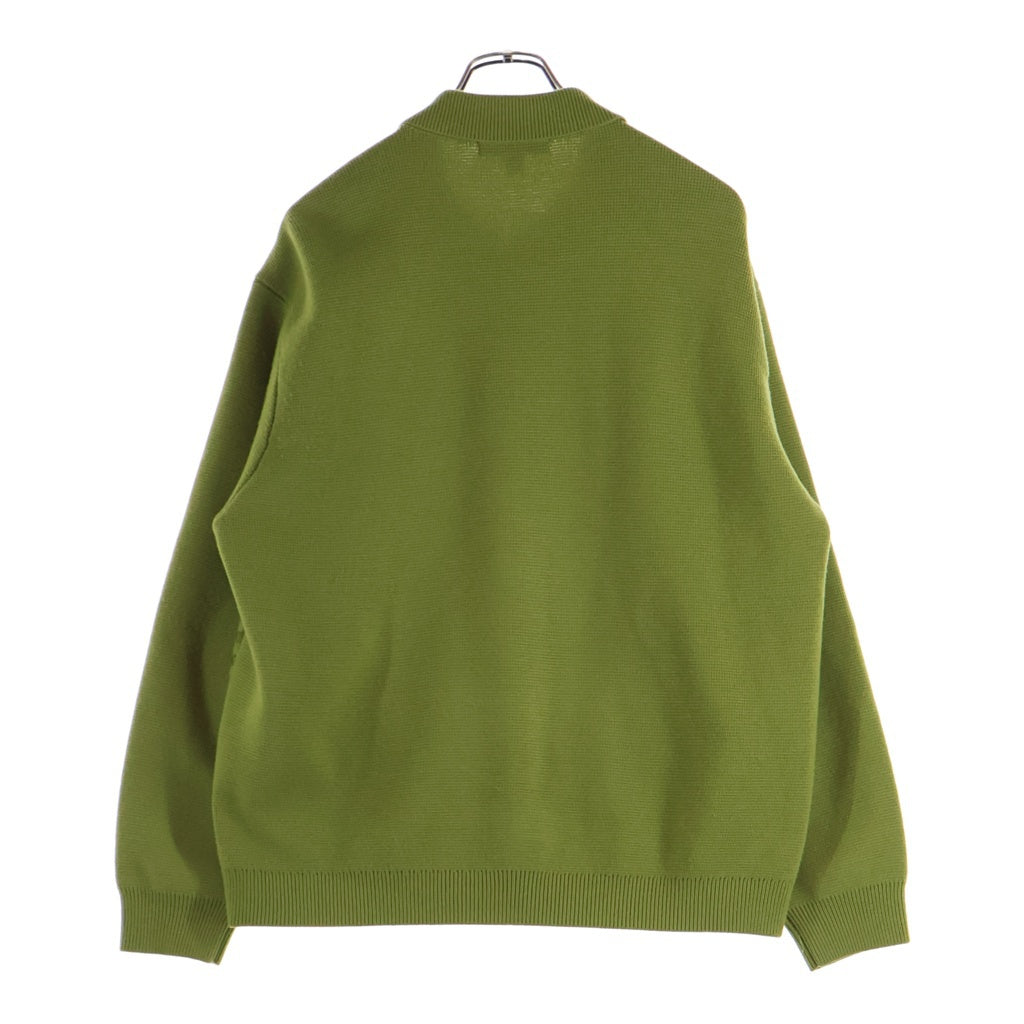 SUPREME(シュプリーム) 24AW Woven Leather Zip Up Cardigan ウーブン レザージップアップカーディガン グリーン