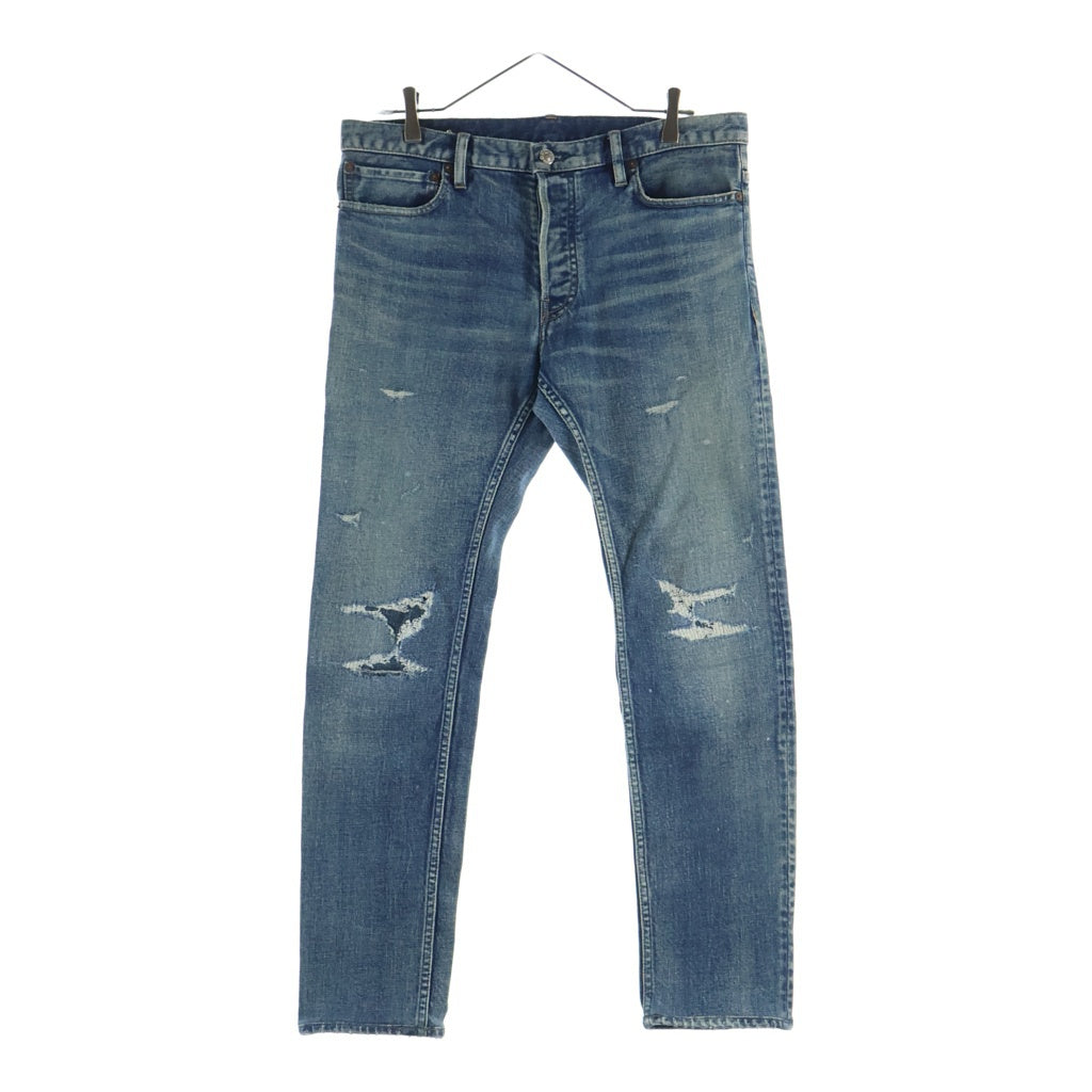 MINEDENIM(マインデニム) S.Slim STR 5pocket 5ポケット ボタンフライ ダメージ加工 ストレートデニムパンツ インディゴ 2305-1001-86-342