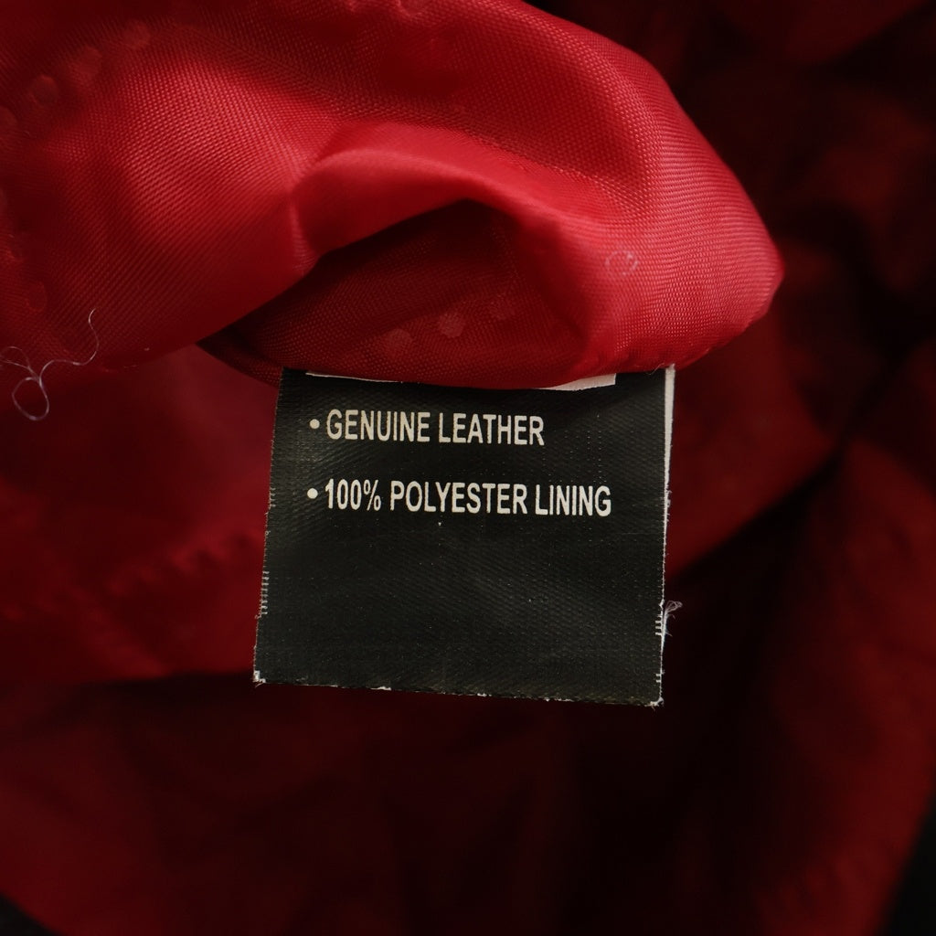 NO BRAND(ノーブランド) GENUINE LEATHER JACKET 裏地キルティング ジェニュインレザー ダブルライダースジャケット ブラック