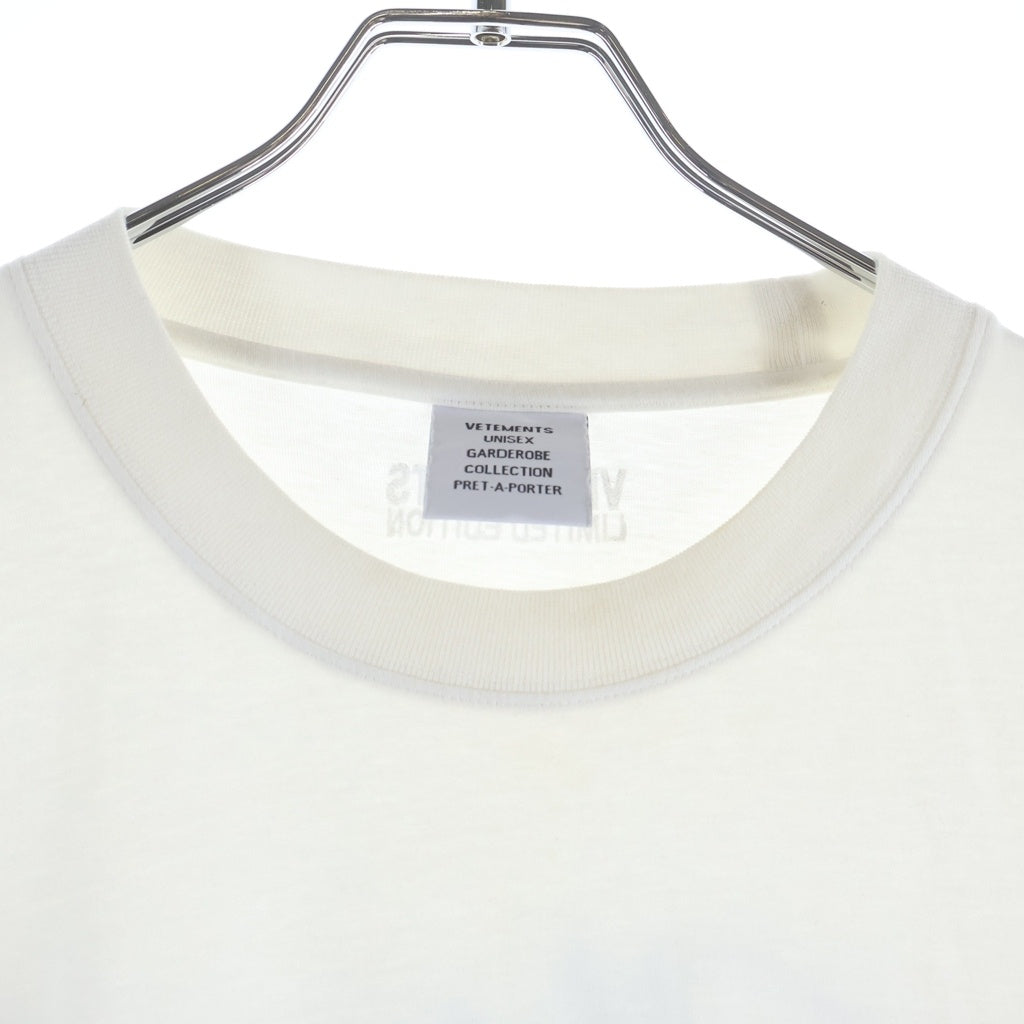 VETEMENTS(ヴェトモン) Only T-Shirt ロゴプリントクルーネック半袖Tシャツカットソー ホワイト UA63TR161W