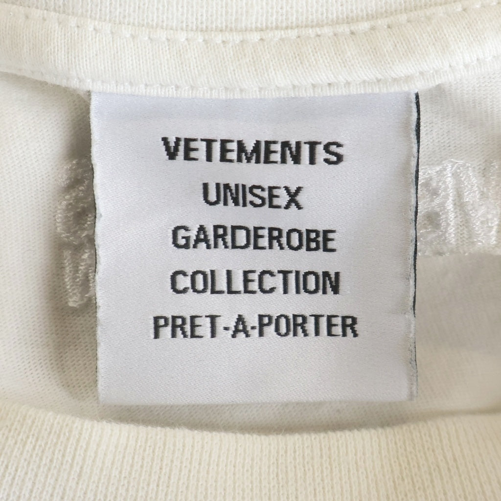 VETEMENTS(ヴェトモン) Only T-Shirt ロゴプリントクルーネック半袖Tシャツカットソー ホワイト UA63TR161W