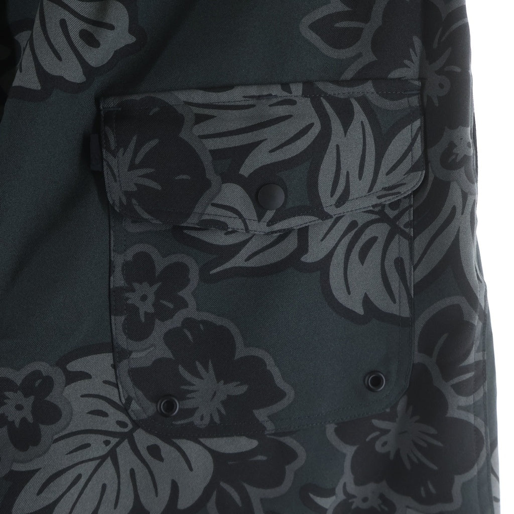 COMME des GARCONS HOMME PLUS(コムデギャルソンオムプリュス) 11SS ドローコード テーパード パンツ ハイビスカス柄 ダークグリーン EG-P024