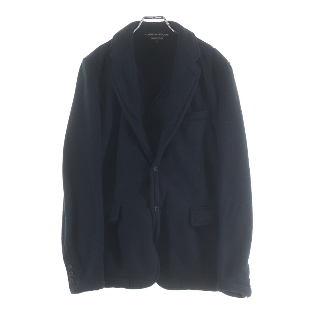 COMME des GARCONS HOMME PLUS(コムデギャルソンオムプリュス) 10AW 2Peace Docking Tailored Jacket ドッキング テーラードジャケット フリース ネイビー PF-J084