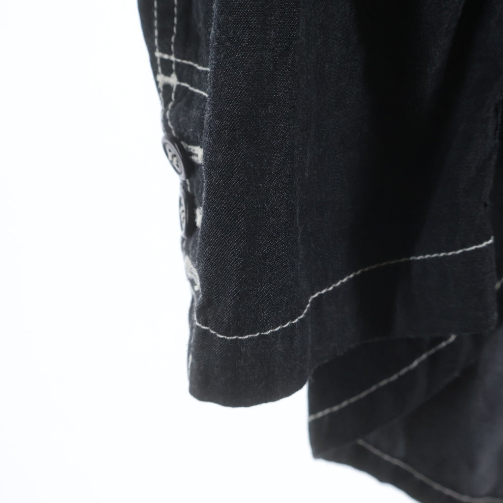 COMME des GARCONS HOMME PLUS(コムデギャルソンオムプリュス) 10SS 1B ホワイトステッチデザイン テーラードジャケット グレー PE-J092 PE-J092
