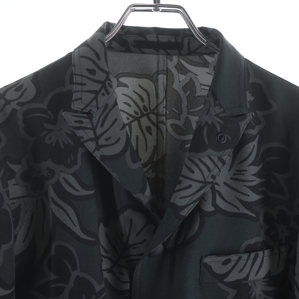 COMME des GARCONS HOMME PLUS(コムデギャルソンオムプリュス) 11SS 4Pocket Jacket 4ポケット ジャケット ハイビスカス柄 ダークグリーン EG-J008