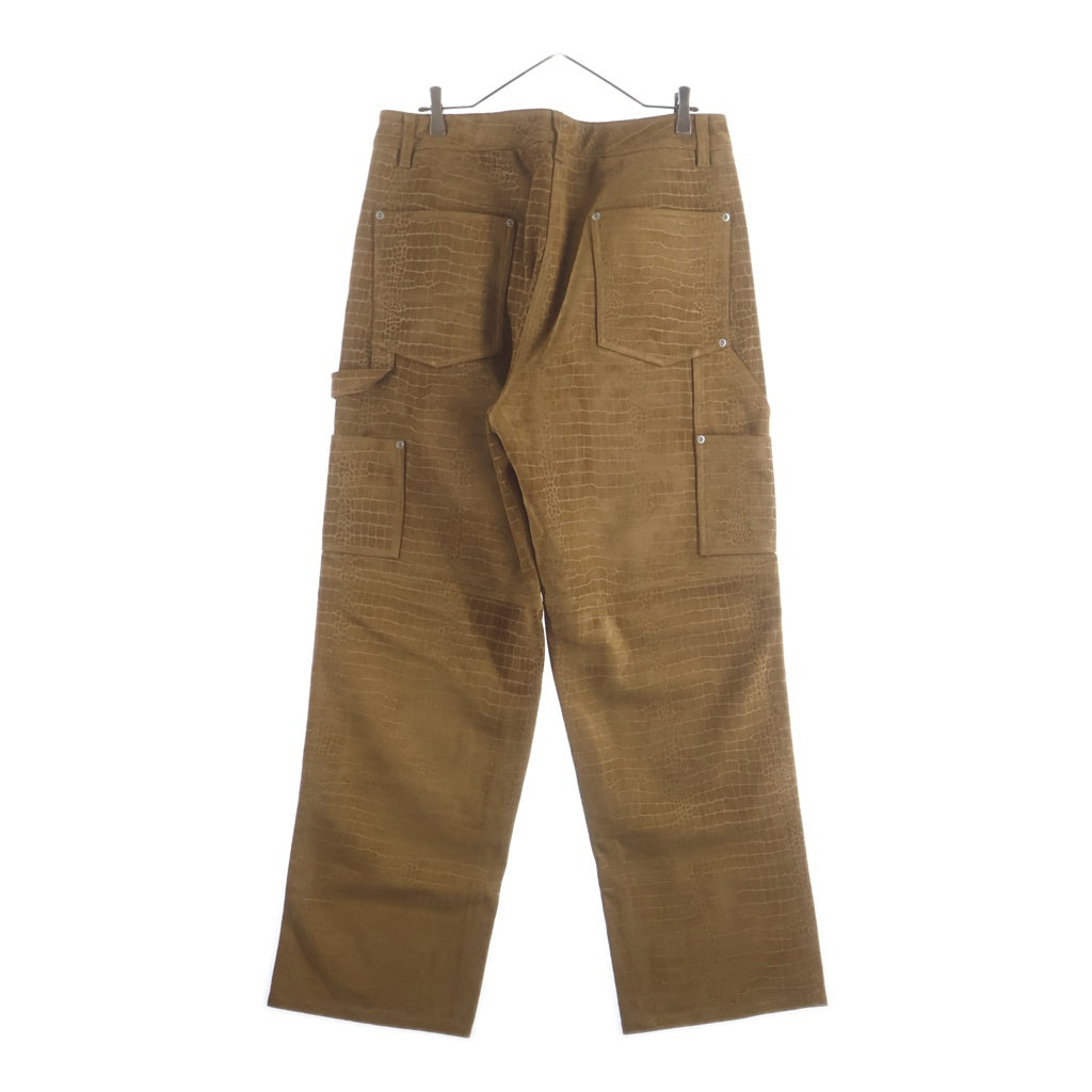 SUPREME(シュプリーム) 24AW Suede Double Knee Painter Pant Croc スウェードレザー クロコ柄 ダブルニーペインターパンツ ベージュ