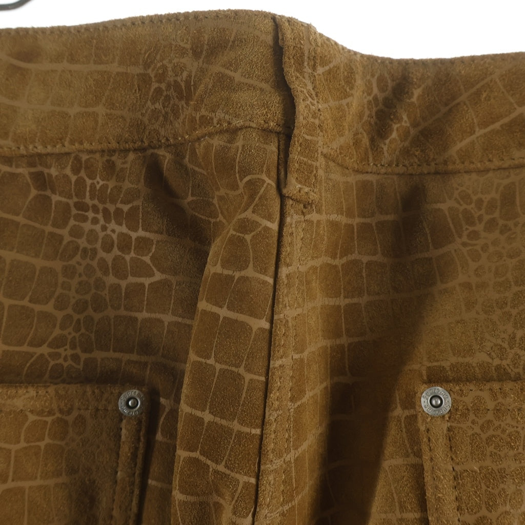 SUPREME(シュプリーム) 24AW Suede Double Knee Painter Pant Croc スウェードレザー クロコ柄 ダブルニーペインターパンツ ベージュ
