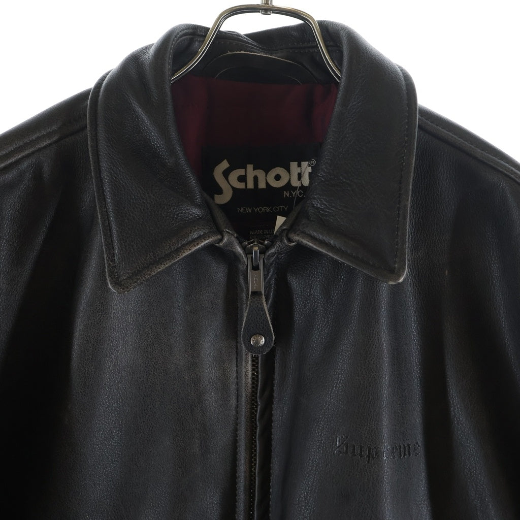 SUPREME(シュプリーム) 25AW Schott Leather Racer Jacket ショット レザーレーサージャケット ブラック