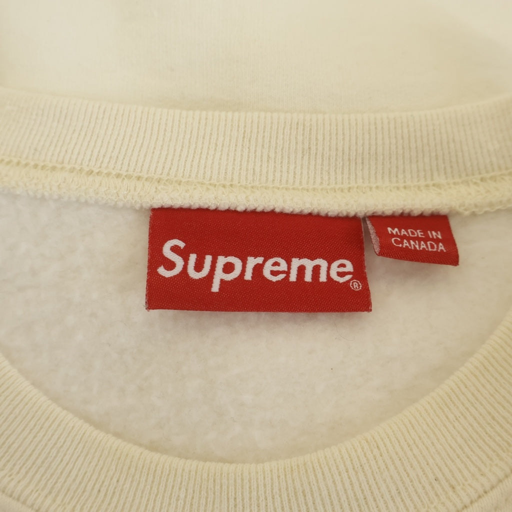 SUPREME(シュプリーム) 22AW Shop Small Box Crewneck (Tokyo) 東京限定 スモールボックスロゴ クルーネックスウェットトレーナー アイボリー