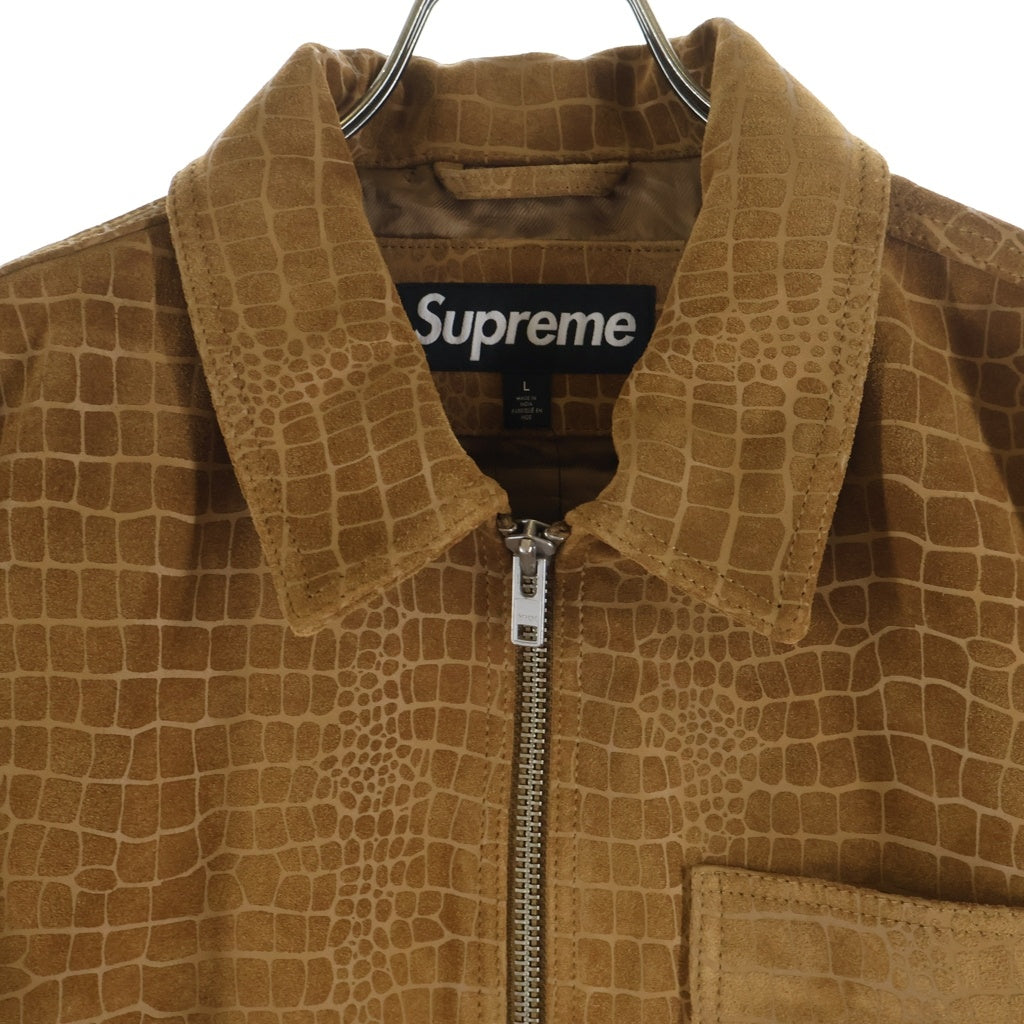SUPREME(シュプリーム) 24AW Suede Work Jacket Croc スウェードレザー クロコ柄 ワークジャケット ベージュ