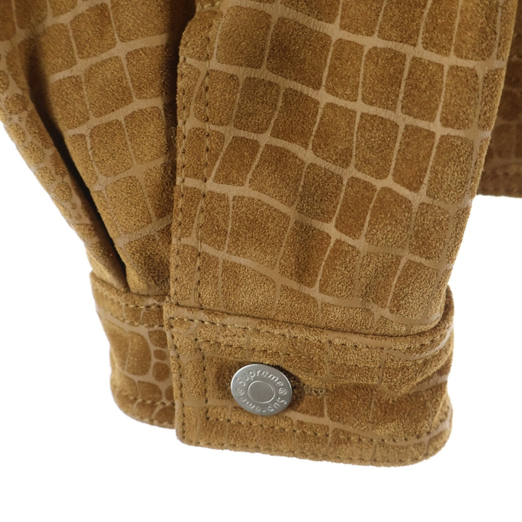 SUPREME(シュプリーム) 24AW Suede Work Jacket Croc スウェードレザー クロコ柄 ワークジャケット ベージュ